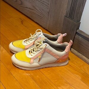 Michael Kors Women's Yellow and Pink Colorblock Sneakers